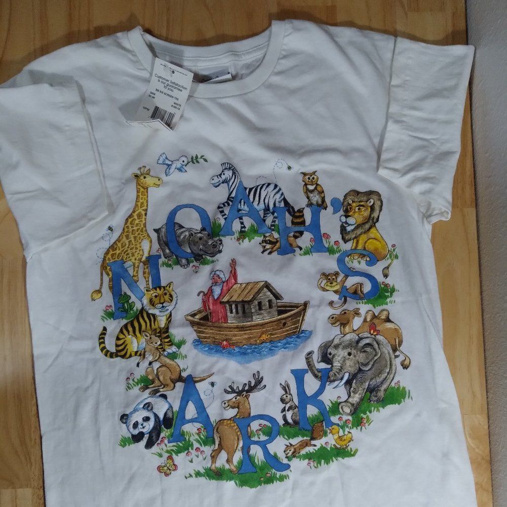 NWT Vintage Bobbie Brooks Noah's Ark Animals Illustration T-Shirt